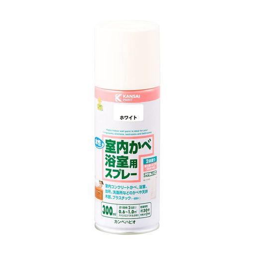 内装 【乾燥・塗重時間】 【20°C】乾燥時間:約 30 分 塗重時間:約 2 時間以上 【冬期】乾燥時間:約 2 時間 塗重時間:約 4 時間以上 【塗り面積(2回塗)】平方メートル:約 0.6 ~ 1 m2 タタミの広さ:約 0.5 枚分 【特長】 ■[建築基準法対応塗料:F星(白抜き)星(白抜き)星(白抜き)星(白抜き)]安心・安全の環境にも配慮した建築基準法対応塗料F星(白抜き)星(白抜き)星(白抜き)星(白抜き)の製品です。 ■[入り組んだ場所にも大活躍]天井、かべの隅や入り組んだ所、ハケなどで塗りにくい所が手軽に塗れるスプレーです。 ■[室内の壁を美しく保ちます]アクリル・シリコン樹脂が強い塗膜を作り、屋内の壁を美しく保ちます。 ■[カビの発生をガード]強力カビ止め配合で、長期間カビの発生を防ぎます。 ■[塗り継ぎが可能]室内かべ用塗料と色見が合っていることでペンキの塗り継ぎが可能。 ■[汚れが取れやすい]2分つやのため、汚れが取れやすい。