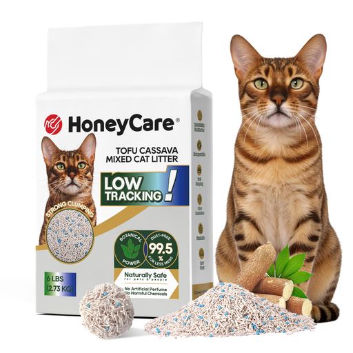 HoneyCare 猫砂 おからxキャッサバ 固まる 流せる 混ぜる ハニーケア ミックス猫砂...