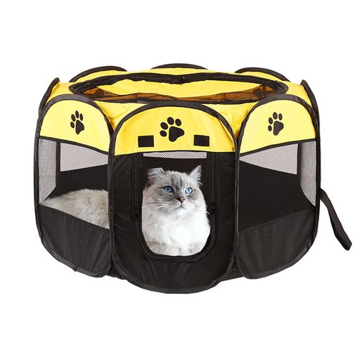 ペットサークルSIYHTRAH折り畳みサークルテント八角形ペットハウス通気性防水持ち運びやすい犬/猫用ケ..