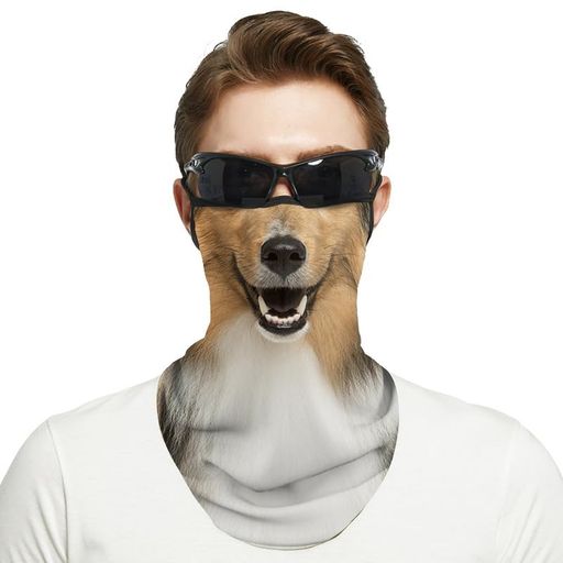 [Zleufirty]動物柄フェイスマスクアニマル耳付きフルフェイスマスクおもしろマスク速乾オートバイフェ..