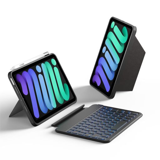 対応iPadmini7/6キーボード、取り外し可能なキーボード、156°調整可能なサポートバックパネル、正確な..