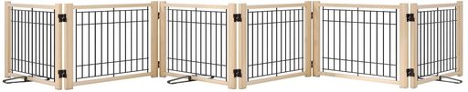 YOCANペットゲート置くだけ犬フェンスペットフェンス木製犬用ゲート折りたたみついたてペット倒れない..