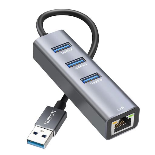 USB LAN 変換アダプター NUIKOTI 有線LANアダプター 1000MBPS RJ45 ギガビット USB3.0*3拡張 5GBPS高速データ 転送 対応WINDOWS10/8.1/LINUX/MAC/SURFACE PRO/CHROMEBOOK