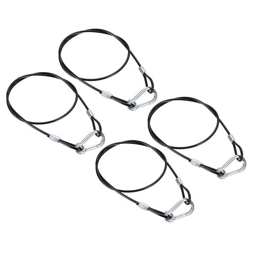 PATIKILセキュリティワイヤー31.5”/80cm4個入り4mmフレキシブルセキュリティワイヤーロープロックダブ..