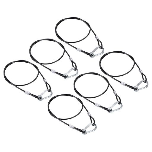 PATIKILセキュリティワイヤー31.5”/80cm6個入り4mmフレキシブルセキュリティワイヤーロープロックダブ..