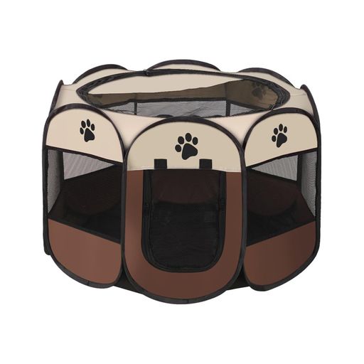 ペットサークル折り畳みサークルテント八角形メッシュペットハウス通気性防水持ち運びやすいペットテン..