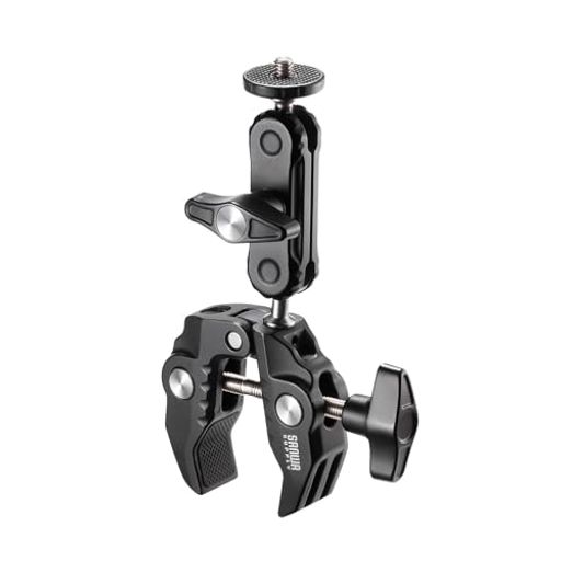 サンワサプライ クランプ式カメラマウント 1/4インチネジ対応 支柱13~60mm 耐荷重1.5kg 2関節 アルミ製 CR-LACAM5