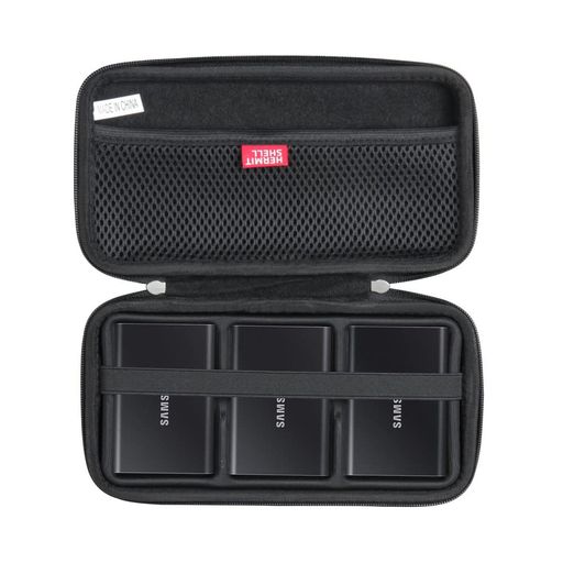 Hermitshell 専用保護収納ケース対応 Samsung T7 /T7 Touch 500GB/1TB/2TB 外付けSSD (収納ケース対応3台のハードドライブ) (ブラック)