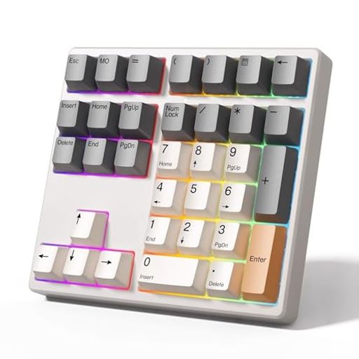 Rakuten - BRIMFORDテンキーメカニカルマクロキーボードVIA対応VIAでキーマップを変更可能テンキーボード有線接続矢印キーRGBバックライトホットスワップ支持34キーPBTキーキャップ茶軸黄軸赤軸省力…