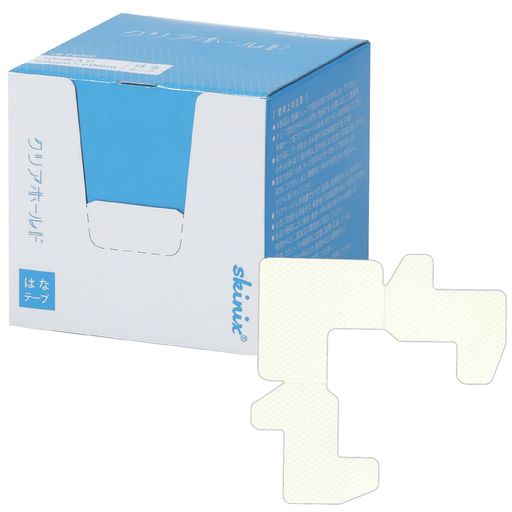 skinix クリアホールド 鼻用 60x60mm 100枚 経鼻チューブ固定用テープ 透明 防水 YB-P6060
