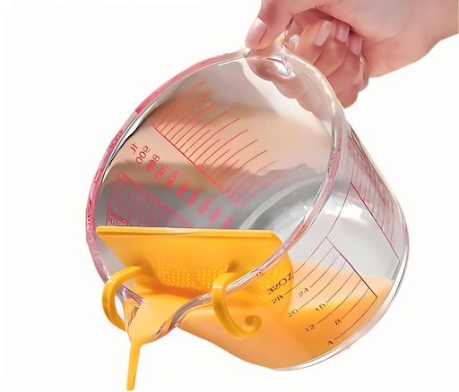 耐熱ガラス計量カップ1000mlフィルター付き食洗機・電子レンジ対応120°C耐熱注ぎ口付き電子レンジ対応