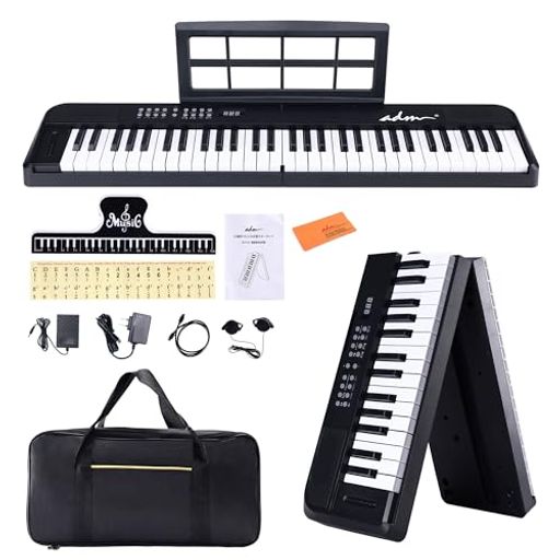 【&#127929;持ち運び自由、どこでも音楽を楽しめる折りたたみ式61鍵盤】コンパクトに折りたためる61鍵盤キーボード。自宅や教室はもちろん、旅行先や出張先でも気軽に持ち運べます。軽量設計で省スペース、限られたお部屋でも邪魔にならず快適に音楽ライフをサポートします。 【&#127926;128音色・128リズム・80曲デモ搭載で多彩な表現】クラシック、ジャズ、ポップスなどジャンルを問わず演奏を楽しめる128種類の音色と128種類のリズムを内蔵。さらに80曲のデモソングで、演奏の参考や練習にも最適です。1台で多彩な音楽体験を実現します。 【&#128221;練習を徹底サポートする充実機能】メトロノーム、録音・再生、移調、和音モード(シングル/マルチ)、デュアル音色、デュアルキーボードなど、多機能を搭載。初心者の基礎練習から上級者の表現力を高める演奏まで幅広く対応可能です。Bluetooth機能でアプリ連携もでき、学習環境がさらに広がります。 【&#128267;三种供电方式随处演奏】除配备日本认证适配器支持家用电源外还兼容干电池驱动及移动电源供电。无论户外或旅途皆可无忧演奏随心所欲享受音乐魅力。