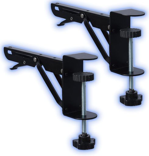 クリップ口デスクエクステンダー折りたたみパンチング不要クランプデスククランプキーボードスタンドデ..