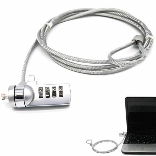 KALOLINNAセキュリティロックパソコンセキュリティワイヤーロック4桁ダイヤル式セキュリティスロット3x..