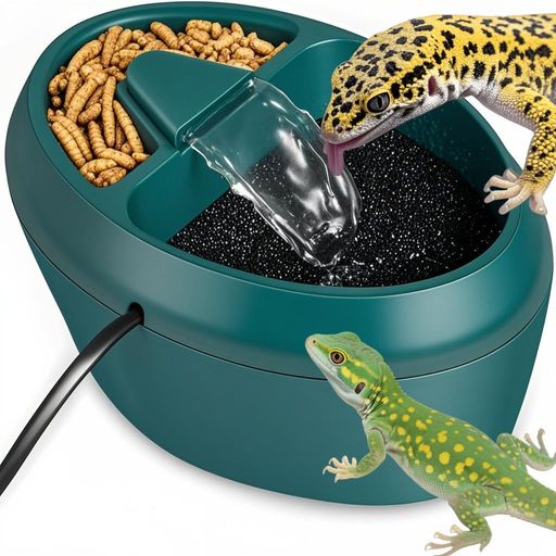 給水器爬虫類ウォーターディスペンサー自動給水機給水給餌噴水小動物水飲み場カメレオン用水入れウォータードリッパー両生類昆虫トカゲカメヘビクモカエルヤモリに適用(噴水式給水機)(4.0)