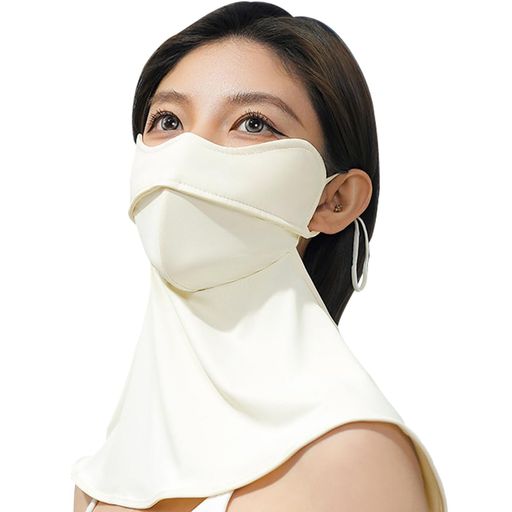 Famimorフェイスカバーレディースuvカット3D立体冷感超快適日よけマスク息苦しさゼロ夏ネックカバーフ..