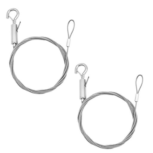 BLOOPIC落下防止ワイヤーフック付きスリング(2本セット)ピクチャーレールワイヤー調節可能なステンレス..