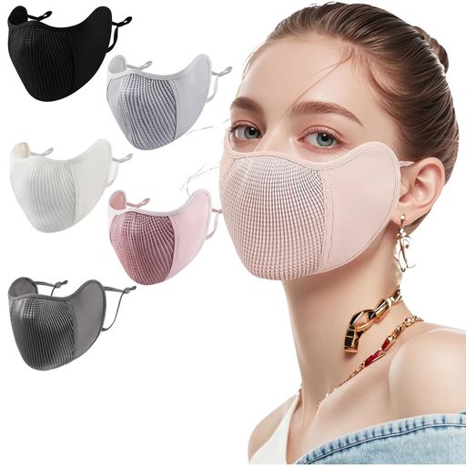 [VEVE&MIKI]冷感マスク吸水速乾立体構造UVカット日焼け防止対策脸部、耳朵、脖子的紫外线对策マスク快..