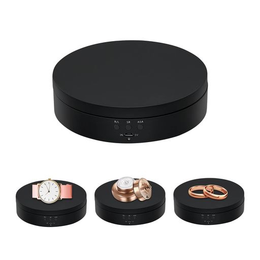 Rakuten - Mcbazel360度回転台荷重3KG直径13.8CM展示用電動ターンテーブル回転式ディスプレイスタンドプラモデル/フィギュア展示時計回り/反時計回り安定性低騒音節電幅広い応用撮影用-ブラック