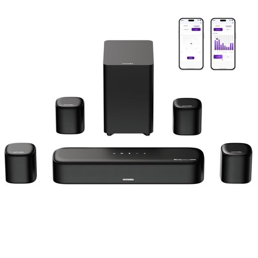 ULTIMEA 사운드 바 7.1chDolbyAtmos350W 서브 우퍼 & 서라운드 스피커 첨부 HDMIeARC/Bluetooth/광/AUX/USB 대응 BassMX 탑재 APP 제어 대응 홈 시어터