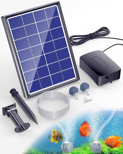 Bilingソーラーエアーポンプ レーション 酸素パイプ 太陽光充電式 3.5W 発電パネル 水槽 池 ウォーター 太陽光発電 酸素供給 取付簡単 各種水槽の酸素供給 ビオトープ/庭池/生け簀/アクアリ…