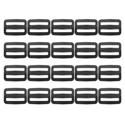 [PATIKIL]プラスチックスライドバックル31mm20個長方形スライダーウェビングストラップベルトアジャスター犬用首輪ハーネスベルトバックパックバッグDIY交換用黒
