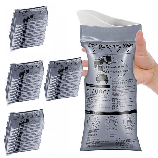 【携帯用ミニトイレとても便利】緊急トイレ携帯この多機能携帯トイレは、非常にコンパクトで、使用時に不便を感じることなく、片手で持ち運びできるサイズ感が特徴です。薄型で軽量なため、車のサイドポケットにも収納でき、バッグにも簡単に入れておけます。いつでもどこでもトイレの用意が可能です。 【携帯用トイレ固めて消臭】携帯用ミニトイレ独自の凝固機能により、わずか3-5秒で液体を固形化し、嫌な臭いを効果的に封じ込めます。吸水性凝固シートには高い除菌効果が備わり、細菌の繁殖を効果的に防ぎます。臭いや漏れの心配は一切ありません。この多機能トイレは、あらゆる人々に快適な利用を提供します 【多機能携帯トイレ】使い捨て携帯トイレの容量が大きくて、700mlがあります。男女を問わず、年齢を問わず、誰でも簡単に使用できます。特別な人体デザインの開口部防漏パッドが付いており、身体にぴったりフィットし、立っている場合でも座っている場合でも使用が簡単で、不快な事故を心配はありません。