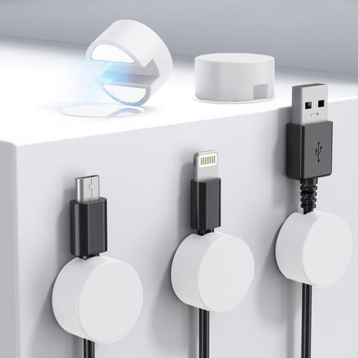 Maveek超強磁力マグネットケーブルホルダー新型磁力ホルダーケーブルクリップケーブル管理システム落下紛失防止メタルプレート付き両面テープ多用途粘着可能工具不用ケーブル固定配線…