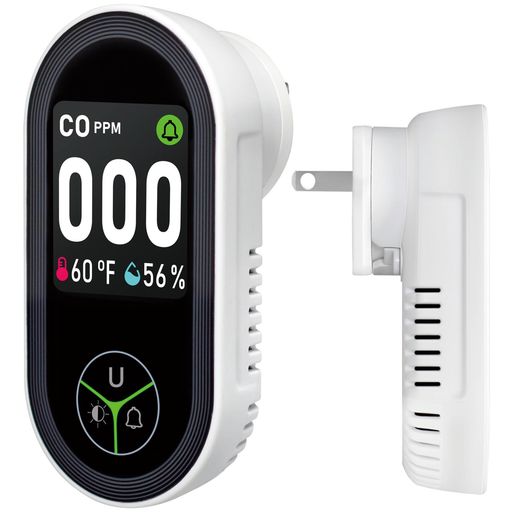 LSENLTYアップグレード版一酸化炭素検知器プラグイン式壁掛けタイプ、一酸化炭素検知器HDスクリーン&イ..