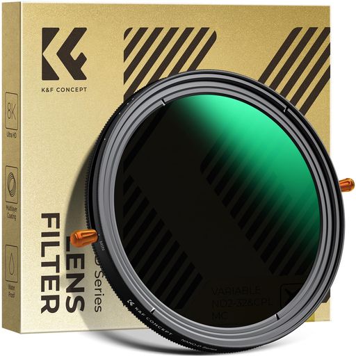 K&F CONCEPT 67mm ND2-32&CPLフィルター 多機能フィルター 2in1 一枚二役 減光+偏...