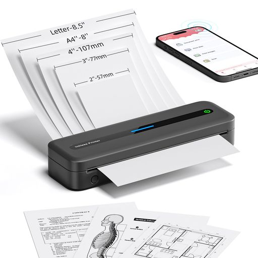 ItriAceM832A4モバイルプリンターサーマルプリンター210mmx297mmポータブルプリンター充電式コンパクトプリンター感熱紙プリンター216mm/210mm/110mm/80mm/53mm幅対応