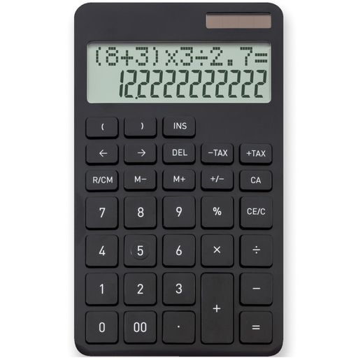 Calculators - アスカ電卓12桁計算式表示かっこ計算C1258BKブラックおしゃれ部分訂正黒早打ち税計算税率2行メモリー機能シンプル