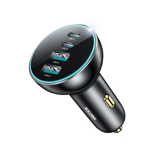 【2026新型アップグレード版】ROCOREN90Wカーチャージャーシガーソケットusb-c4ポート【PD45W+QC45W】PD3.0/QC4.0+/PPS対応急速車充電器しがーソケットusb急速充電器iPhone