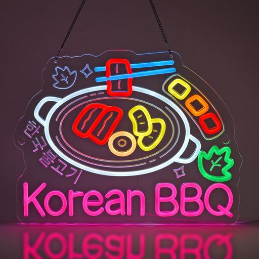 JOMOBUTYネオンサインライトKoreanBBQ韓国ネオン看板불고기韓国焼肉LEDライト壁掛けインテリア飾りネオ..