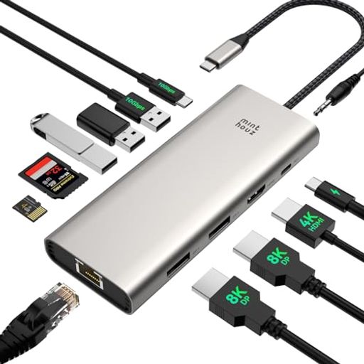 【⭐12-IN-1 USB Cドッキングステーション 】12 in 1 usb cドッキングステーションは、1*HDMIポートと2*DisplayPortを備え、8K/4K 3画面出力をサポートします。PD 100W高速充電、2.5Gbps LANイーサネット、3.5mmオーディオ/マイクポート、USB3.1-Cx1(電源/データ転送対応)、USB-Ax3(USB 3.1x1 + USB 2.0x2)、SD/TFカードスロットを統合し、多様なデバイスの一括接続を実現します。 【⭐マルチモニター hdmi 拡張 3画面 HDMI+2*DP】ドッキングステーション 3画面出力はDisplayPort + HDMI トリプル出力で8K&amp;4K高解像度トリプルモニター環境を構築します。モニター1台のみ使用する場合、Windowsシステムは最大8K@30Hz、Mac OSシステムは最大4K@144Hzをサポートします。作業領域を柔軟にカスタマイズし、生産性を最大化になります。