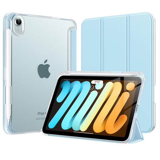 キャリングバッグ - TiMOVOiPadmini7ケース(A17Pro)iPadmini第7/6世代ケース(8.3インチ、2024/2021)スリム三つ折り2WAYスタンドペン収納PencilPro/第2世代収納PC半透明バックPUレザー