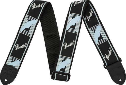  ストラップ 2” Monogrammed Strap, Black/Light Grey/Blue