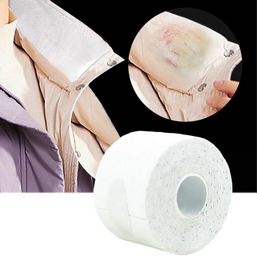 Wefitfix 襟汚れ防止テープ コート 幅5cm 長さ5m ダウンジャケット ジャケット用 襟汚れ防止テープ 幅広 襟汚れ防止テープ 汗取りテープ 襟汚れ防止テープ 汚れ付着防止テープ (ホワイト)
