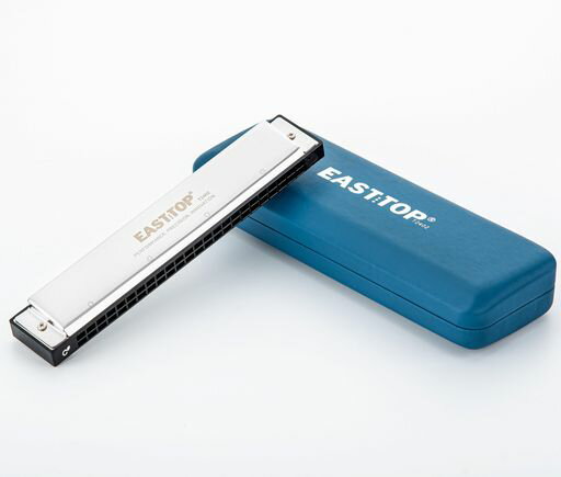 EASTTOPハーモニカ複音ハーモニカトレモロハーモニカC调24ホール専門家ステンレススチールレザーケース清潔布高気密性初心者上級者練習用...