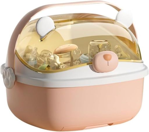 Lyyxjsltd哺乳瓶ラック哺乳瓶乾燥保管ケース水切りラック食器収納多機能哺乳瓶収納ボックス防塵大容量..