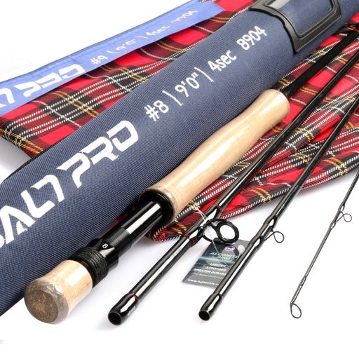 Maxcatch Saltpro 海釣りフライロッド 海水8/9/10wt 9ft ソルトウォーター用 釣り竿 (4ピース, シーブルー(8wt 9ft ))