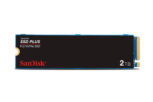 SanDisk SSD Plus 2TB、M.2 2280 PCIe Gen3 NVMe SSD、最大3200MB/秒の読み取り速度。, SDSSDA3N-2T00-G26