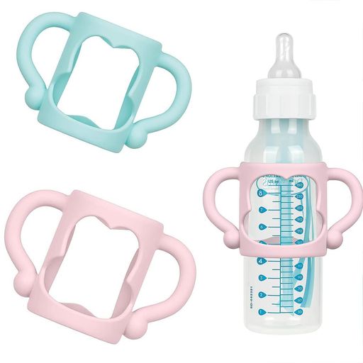 2個セット哺乳瓶ユニバーサルハンドル哺乳びん握り広口グリップ多色多機能耐熱シリコンソフトハンドル..