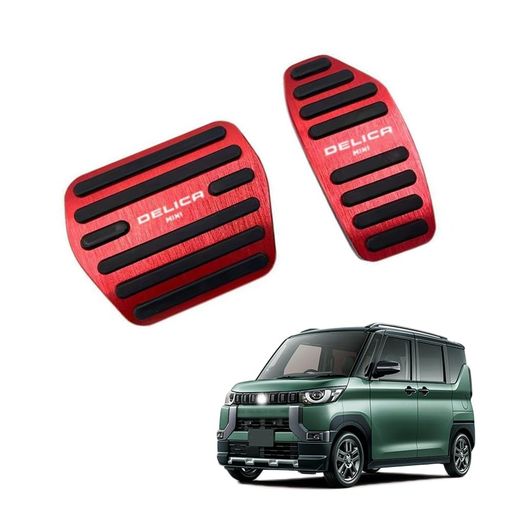 LSMQCPJFor新型デリカミニ(Delicamini)B34AB35AB37AB38AB3系(2023年5月~)ペダルカバーブレーキペダルアルミニウムペダルブレーキデリカミニアクセラレー(赤)