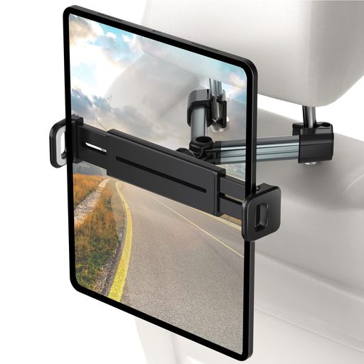 車タブレットホルダー後部座席TiMOVOタブレットホルダー車載ヘッドレストipad車載ホルダースマホホルダーヘッドレストにつける360°回転V字調節180°水平角度調整汎用型装着簡単4~12.9インチ…