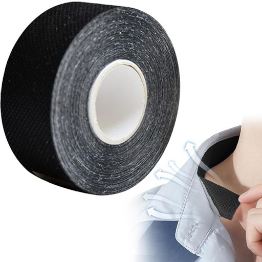 Moeagel汗取りパッド長さ8M襟汚れ防止テープブラック使いやすいハットライナー帽子汗止め汚れ付着防止..