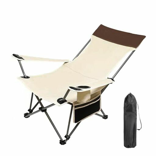 アウトドアチェア横になることができますポータブル折りたたみ椅子リクライニングチェア背もたれ調整機能角度調整肘掛けカップホルダー/収納バッグが含まれています車/室内/アウトド…