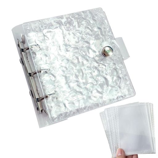 Dekoriシール帳透明女の子A8サイズレフィル20枚付きシールバインダーはがせるカードファイル水波模様手..