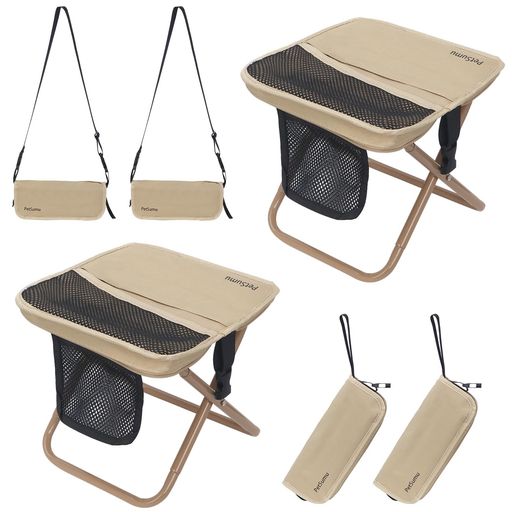 PetSumu折りたたみ椅子アウトドアチェア超軽量コンパクトチェア調節可能なショルダー付き折り畳み椅子持ち運び便利収納袋一体型携帯チェアキャンプ椅子万博用お花見お釣りハイキング…