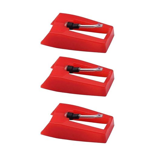 【豊富な数量】​​​​:レコード針x3本(赤色カラー)▼ サイズ:1.8cmx1cm(汎用交換用)。 【高音質ルビー針採用】​​​​:▼ ​3層構造性能​:ルビースタイラス​: Vickers硬度1600HV(盤面傷付き抑制)。楕円研磨(20μm精度)で溝追従性上向き矢印、​アルミカンチレバー​: 固有共振周波数22kHz(人間可聴域外)​、ABS防振シェル​:盤面衝撃吸収率90%。 【邦楽最適化設計】​​​​:▼ ​丸針特性の活用法​:低域(ベース・和太鼓)、歪み率-3dB(200Hz帯域)。中域(ボーカル)、表面ノイズカット機能。▼ ​針圧設定目安​: 邦楽盤:1.8~2.0g 、洋楽盤:1.5~1.8g。 【10秒交換システム】​​​​:▼ ​操作フロー​:1. 旧針を真上へ引き抜く。2. 新針の溝にカンチレバー先端を挿入。3. カチッと音がするまで押し込む。▼ ​耐久性​: 再生時間保証:500時間(約レコード300枚分)。 【重要注意事項】​​​​:■ 針交換タイミング判定法​​:1. 高音域の歪み増加(7kHz以上)。2. 表面ノイズが本来の音圧の30%超。